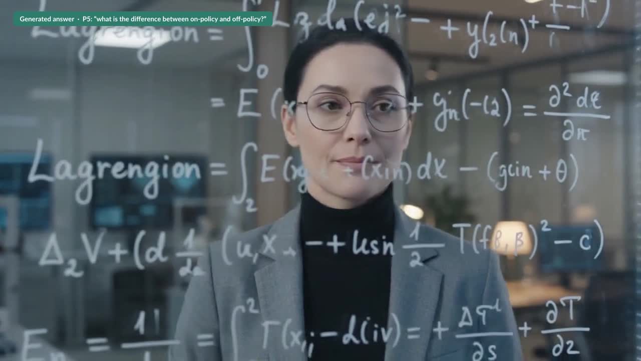 Glass board with the misspelled word Lagrengion and nonsense terms